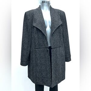 KASPER~ Women’s Wing Lapel Collar Jacquard Fly Away Jacket/ Coat